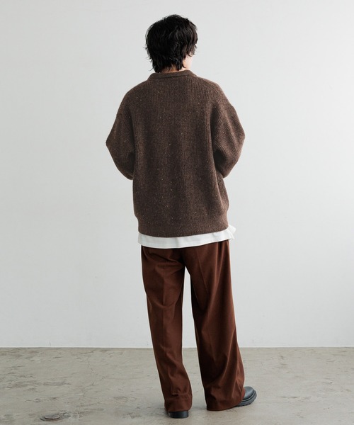 LOWRYS FARM（ローリーズファーム）の「【LFM(U)】カラーネップニットポロ　 618257（ニット/セーター・メンズ・ブラウン/ネイビー/チャコールグレー・FREE）」の15枚目の写真