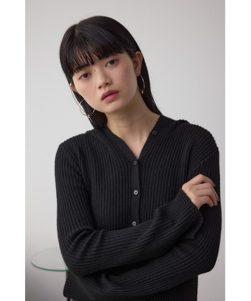 AZUL by moussy(アズールバイマウジー)の「フーディーカーデ(カーディガン/ボレロ・レディース・ブラウン/レッド/杢グレー/ブラック・FREE)」の17枚目の写真