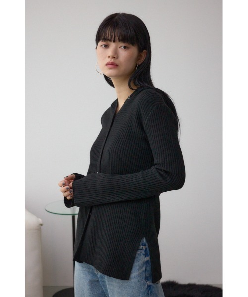 AZUL by moussy(アズールバイマウジー)の「フーディーカーデ(カーディガン/ボレロ・レディース・ブラウン/レッド/杢グレー/ブラック・FREE)」の18枚目の写真