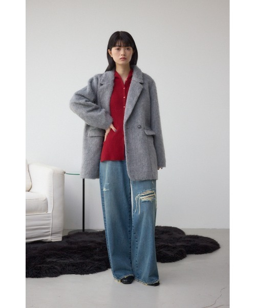 AZUL by moussy(アズールバイマウジー)の「フーディーカーデ(カーディガン/ボレロ・レディース・ブラウン/レッド/杢グレー/ブラック・FREE)」の8枚目の写真
