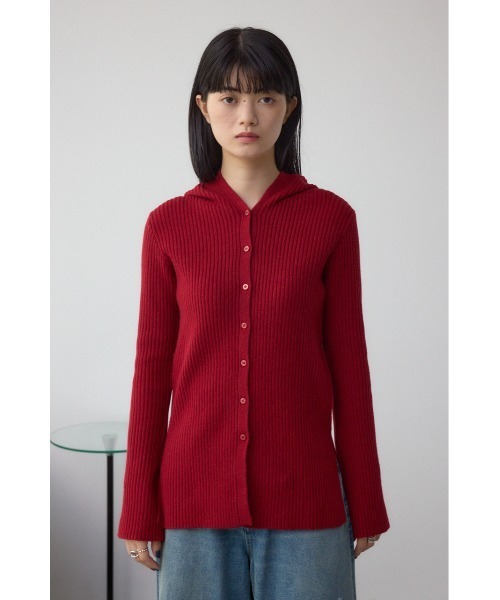 AZUL by moussy(アズールバイマウジー)の「フーディーカーデ(カーディガン/ボレロ・レディース・ブラウン/レッド/杢グレー/ブラック・FREE)」の9枚目の写真