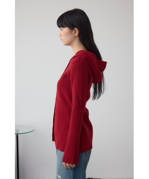 AZUL by moussy(アズールバイマウジー)の「フーディーカーデ(カーディガン/ボレロ・レディース・ブラウン/レッド/杢グレー/ブラック・FREE)」の10枚目の写真