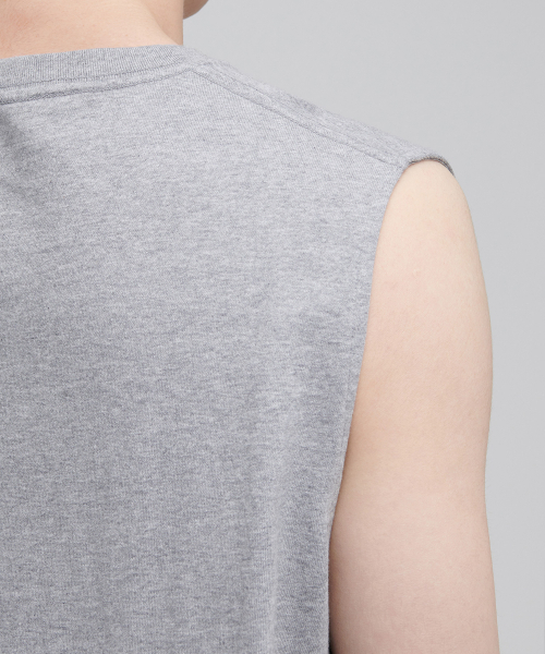 MUSINSA STANDARD（ムシンサスタンダード）の「レイヤードスリーブレストップ_ロング丈 [ミディアムグレー]（Tシャツ/カットソー・メンズ・その他・SMALL/MEDIUM/X-SMALL）」の7枚目の写真