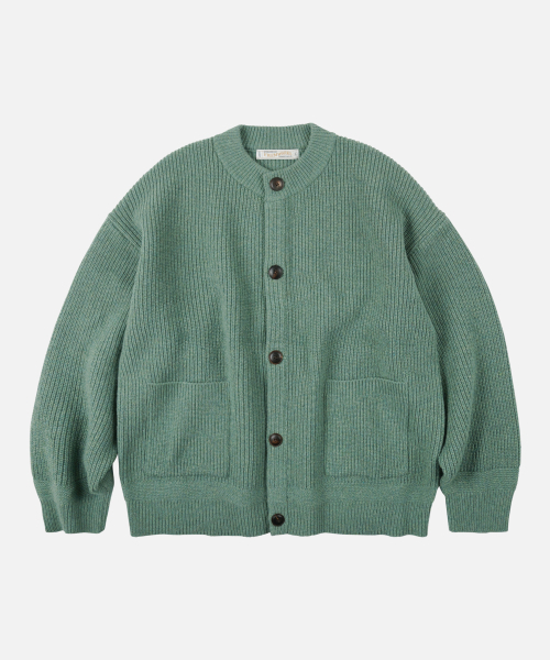FRIZMWORKS(フリズムワークス)の「HEAVY WOOL ROUND CARDIGAN _ JADE GREEN(カーディガン/ボレロ・メンズ・その他・SMALL/MEDIUM/LARGE/X-LARGE)」の1枚目の写真