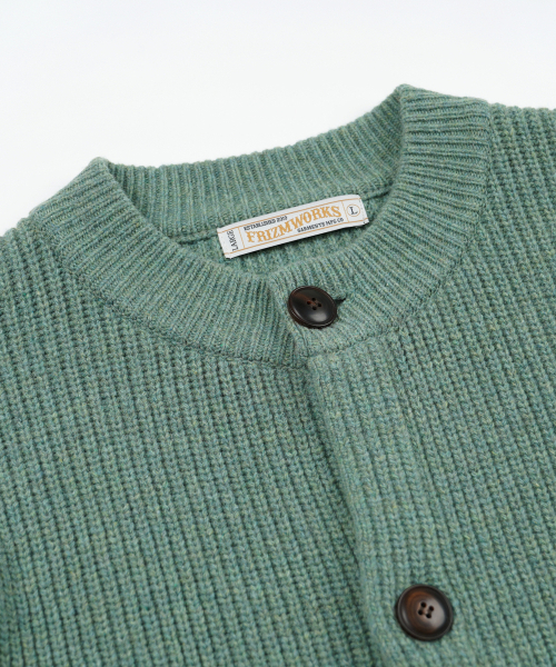 FRIZMWORKS(フリズムワークス)の「HEAVY WOOL ROUND CARDIGAN _ JADE GREEN(カーディガン/ボレロ・メンズ・その他・SMALL/MEDIUM/LARGE/X-LARGE)」の6枚目の写真