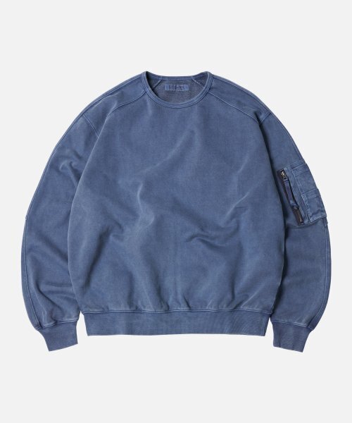 FRIZMWORKS(フリズムワークス)の「PIGMENT DYEING MIL SWEATSHIRT _ INDIGO(スウェット・レディース・その他・MEDIUM/LARGE)」の1枚目の写真