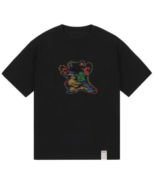 GRAVER（グレーバー）の「[ユニセックス]レインボービッグクラウドベアスマイル半袖Tシャツ_ホワイト（Tシャツ/カットソー・レディース・ホワイト・LARGE/X-LARGE/SMALL/MEDIUM）」の2枚目の写真