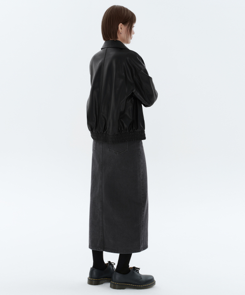 MUSINSA STANDARD WOMAN(ムシンサスタンダードウーマン)の「ウーマンズフロントスリットデニムロングスカート【ウォッシュドブラック】(スカート・レディース・その他・SMALL/MEDIUM/LARGE/X-SMALL)」の3枚目の写真