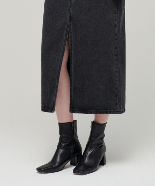 MUSINSA STANDARD WOMAN(ムシンサスタンダードウーマン)の「ウーマンズフロントスリットデニムロングスカート【ウォッシュドブラック】(スカート・レディース・その他・SMALL/MEDIUM/LARGE/X-SMALL)」の7枚目の写真