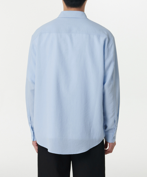 MUSINSA STANDARD（ムシンサスタンダード）の「リラックスドリネンライクシャツ[スカイブルー]（シャツ/ブラウス・メンズ・その他・MEDIUM/LARGE/X-LARGE/SMALL/XX-LARGE）」の3枚目の写真