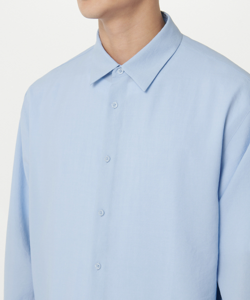 MUSINSA STANDARD（ムシンサスタンダード）の「リラックスドリネンライクシャツ[スカイブルー]（シャツ/ブラウス・メンズ・その他・MEDIUM/LARGE/X-LARGE/SMALL/XX-LARGE）」の4枚目の写真