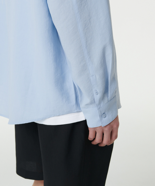 MUSINSA STANDARD（ムシンサスタンダード）の「リラックスドリネンライクシャツ[スカイブルー]（シャツ/ブラウス・メンズ・その他・MEDIUM/LARGE/X-LARGE/SMALL/XX-LARGE）」の5枚目の写真