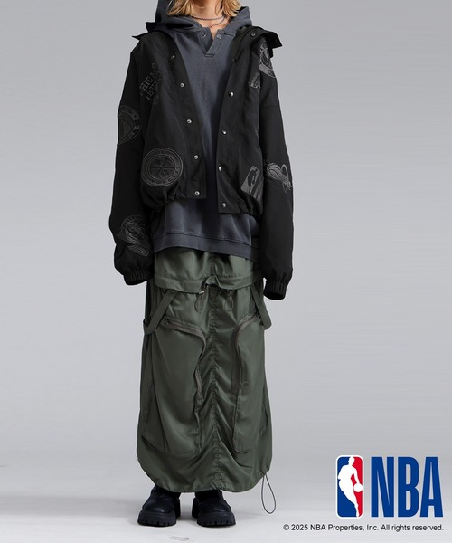 antiqua(アンティカ)の「NBA公式 ロゴ刺繍 バルーンジャケット(その他アウター・レディース・ブラック・ONESIZE)」の3枚目の写真