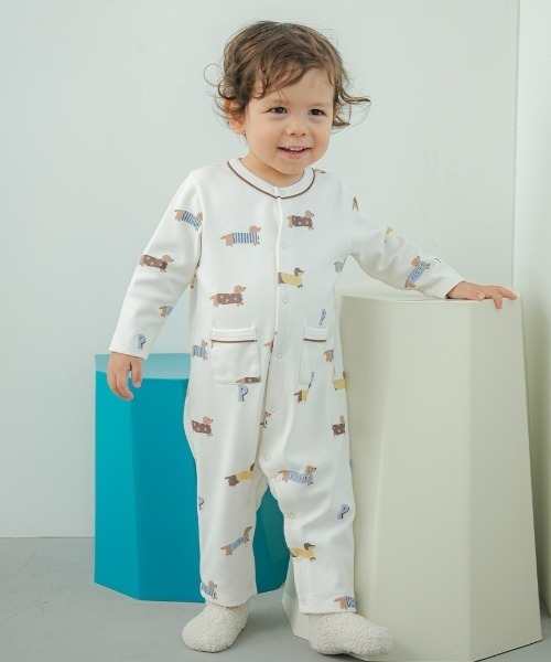 セール】【BABY】ダックスフンド柄ロンパース（ロンパース）｜gelato