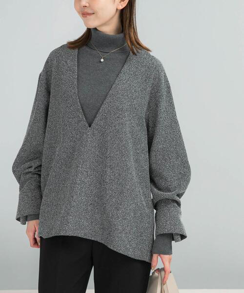 アーバンリサーチ ロッソ（URBAN RESEARCH ROSSO）/ツイード深Vネックプルオーバー セール】ツイード深Vネックプルオーバー（シャツ/ブラウス）｜URBAN