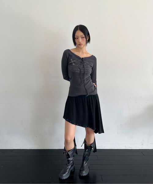Midnight Move(ミッドナイトムーブ)の「st stud skirt (brown)(スカート・レディース・その他・FREE)」の15枚目の写真
