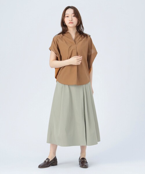 BEAMS HEART(ビームスハート)の「スキッパー 異素材 ブラウス(シャツ/ブラウス・レディース・ブラウン系その他3/グリーン/ブラック・FREE)」の9枚目の写真