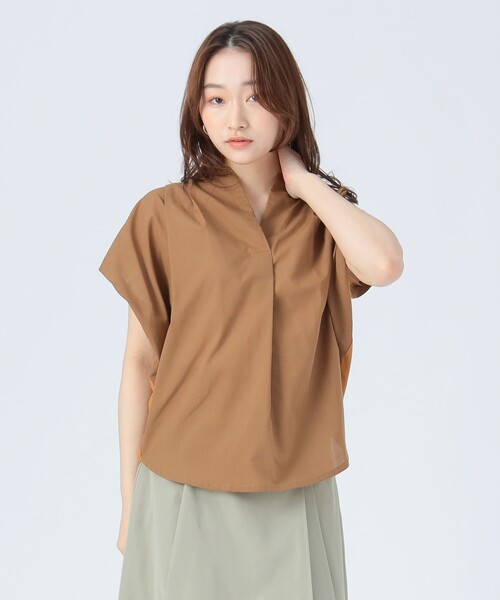 BEAMS HEART(ビームスハート)の「スキッパー 異素材 ブラウス(シャツ/ブラウス・レディース・ブラウン系その他3/グリーン/ブラック・FREE)」の10枚目の写真