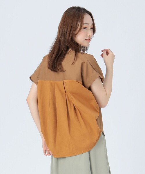 BEAMS HEART(ビームスハート)の「スキッパー 異素材 ブラウス(シャツ/ブラウス・レディース・ブラウン系その他3/グリーン/ブラック・FREE)」の11枚目の写真