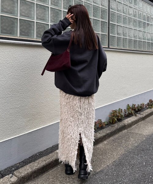 CIAOPANIC TYPY(チャオパニックティピー)の「フェザーフリンジナロースカート(スカート・レディース・ブラウン/ブラック/アイボリー・SMALL/MEDIUM)」の21枚目の写真