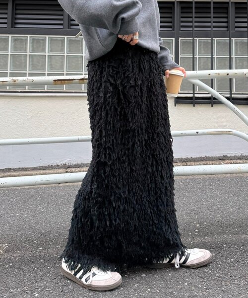 CIAOPANIC TYPY(チャオパニックティピー)の「フェザーフリンジナロースカート(スカート・レディース・ブラウン/ブラック/アイボリー・SMALL/MEDIUM)」の19枚目の写真