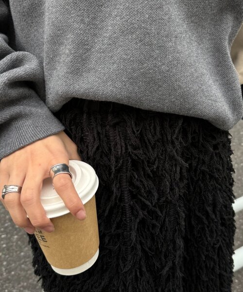 CIAOPANIC TYPY(チャオパニックティピー)の「フェザーフリンジナロースカート(スカート・レディース・ブラウン/ブラック/アイボリー・SMALL/MEDIUM)」の18枚目の写真