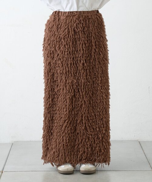 CIAOPANIC TYPY(チャオパニックティピー)の「フェザーフリンジナロースカート(スカート・レディース・ブラウン/ブラック/アイボリー・SMALL/MEDIUM)」の15枚目の写真
