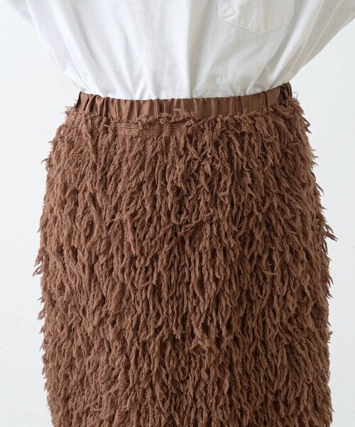 CIAOPANIC TYPY(チャオパニックティピー)の「フェザーフリンジナロースカート(スカート・レディース・ブラウン/ブラック/アイボリー・SMALL/MEDIUM)」の12枚目の写真