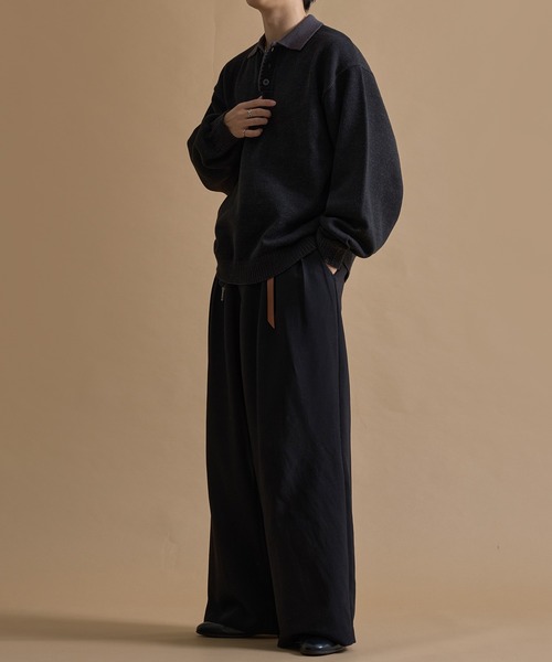 epnok(エプノック)の「バイカラールーズニットポロ(ニット/セーター・メンズ・ネイビー/ブラウン/ブラック・SMALL/MEDIUM/LARGE)」の7枚目の写真