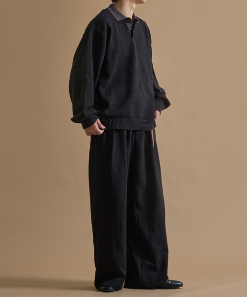 epnok(エプノック)の「バイカラールーズニットポロ(ニット/セーター・メンズ・ネイビー/ブラウン/ブラック・SMALL/MEDIUM/LARGE)」の9枚目の写真