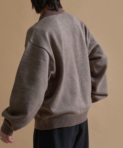 epnok(エプノック)の「バイカラールーズニットポロ(ニット/セーター・メンズ・ネイビー/ブラウン/ブラック・SMALL/MEDIUM/LARGE)」の14枚目の写真