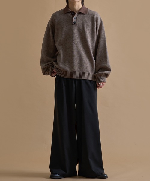 epnok(エプノック)の「バイカラールーズニットポロ(ニット/セーター・メンズ・ネイビー/ブラウン/ブラック・SMALL/MEDIUM/LARGE)」の15枚目の写真