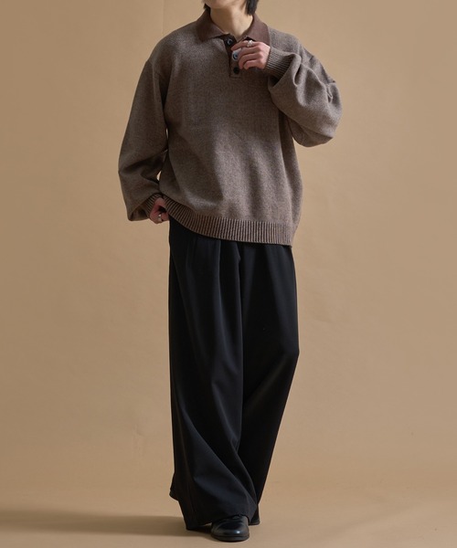 epnok(エプノック)の「バイカラールーズニットポロ(ニット/セーター・メンズ・ネイビー/ブラウン/ブラック・SMALL/MEDIUM/LARGE)」の18枚目の写真