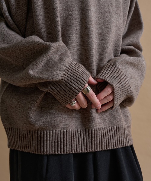 epnok(エプノック)の「バイカラールーズニットポロ(ニット/セーター・メンズ・ネイビー/ブラウン/ブラック・SMALL/MEDIUM/LARGE)」の20枚目の写真