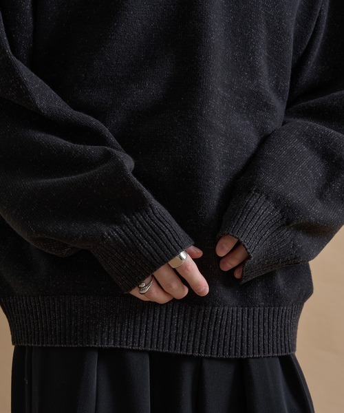 epnok(エプノック)の「バイカラールーズニットポロ(ニット/セーター・メンズ・ネイビー/ブラウン/ブラック・SMALL/MEDIUM/LARGE)」の11枚目の写真