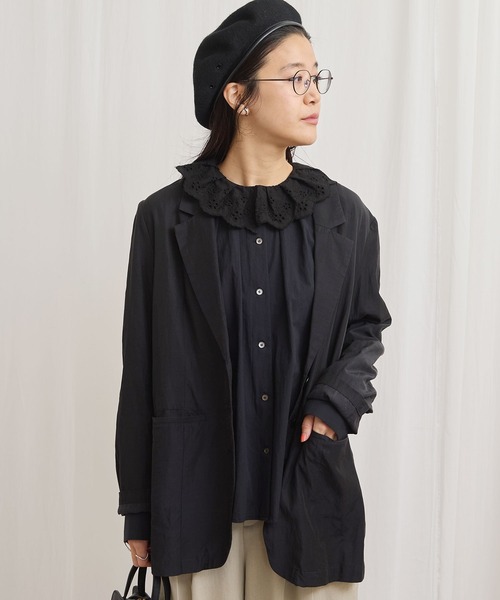 fig Ｌondon（フィグロンドン）の「Ann blouse（シャツ/ブラウス・レディース・ブラック/グリーン/ホワイト・FREE）」の3枚目の写真