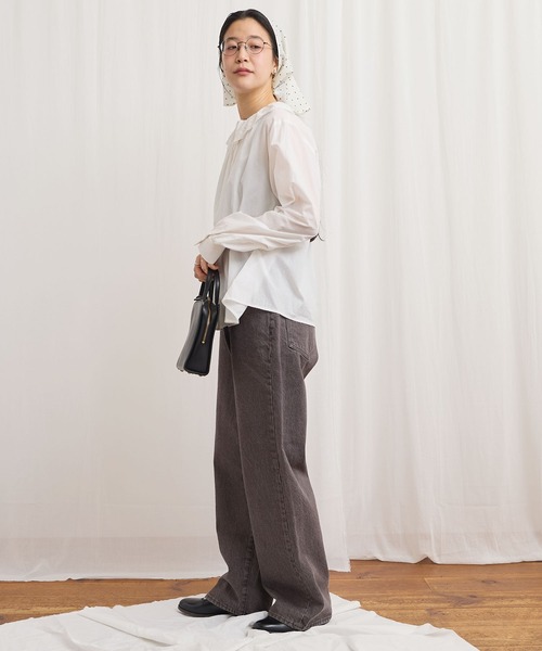 fig Ｌondon（フィグロンドン）の「Ann blouse（シャツ/ブラウス・レディース・ブラック/グリーン/ホワイト・FREE）」の22枚目の写真