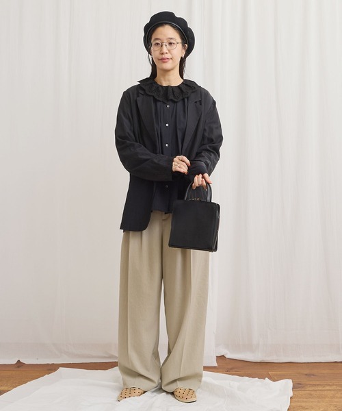 fig Ｌondon（フィグロンドン）の「Ann blouse（シャツ/ブラウス・レディース・ブラック/グリーン/ホワイト・FREE）」の16枚目の写真