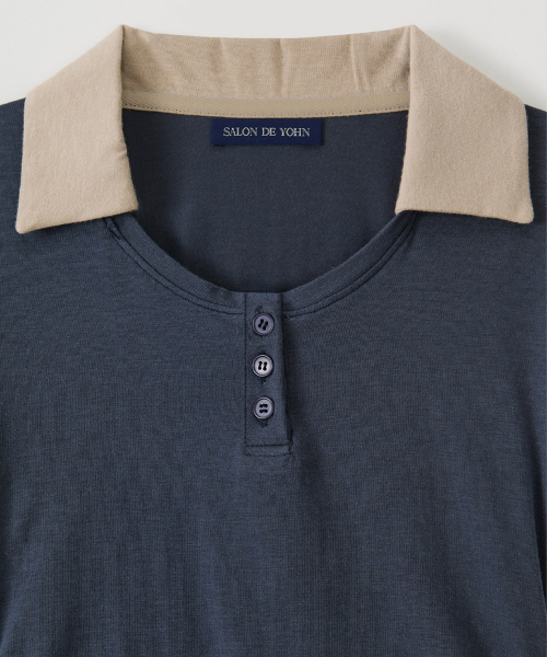 SALON DE YOHN(サロンドヨーン)の「Collar Point Slim Fit T_ Navy(Tシャツ/カットソー・レディース・その他・SMALL/MEDIUM)」の5枚目の写真