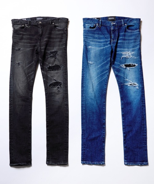 VIRGOwearworks（ヴァルゴウェアワークス）の「女神織denimes x VIRGOwearworks DAMAGE DENIM（デニムパンツ・メンズ・インディゴブルー/ブラック・1/2/3/4）」の6枚目の写真