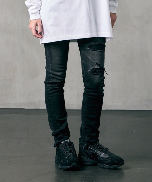 VIRGOwearworks（ヴァルゴウェアワークス）の「女神織denimes x VIRGOwearworks DAMAGE DENIM（デニムパンツ・メンズ・インディゴブルー/ブラック・1/2/3/4）」の7枚目の写真