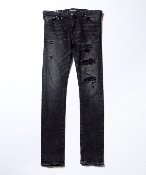 VIRGOwearworks（ヴァルゴウェアワークス）の「女神織denimes x VIRGOwearworks DAMAGE DENIM（デニムパンツ・メンズ・インディゴブルー/ブラック・1/2/3/4）」の3枚目の写真