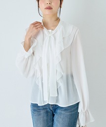 INCEDE（インシード）の「シフォンジョーゼット フリルブラウス（シャツ/ブラウス）」