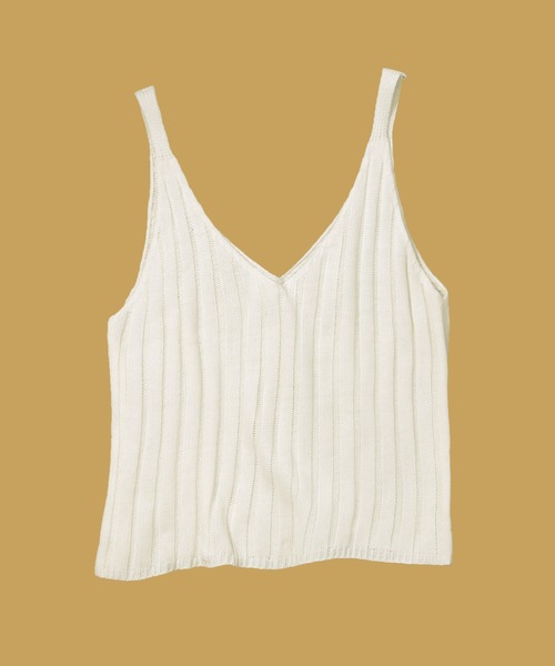 OSYAREVO（オシャレボ）の「ニット トップス ベスト レディース（ベスト・レディース・ホワイト/イエロー・ONESIZE）」の3枚目の写真