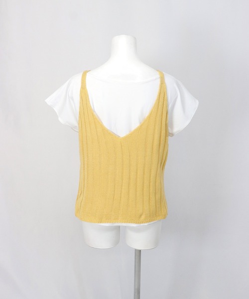 OSYAREVO（オシャレボ）の「ニット トップス ベスト レディース（ベスト・レディース・ホワイト/イエロー・ONESIZE）」の9枚目の写真