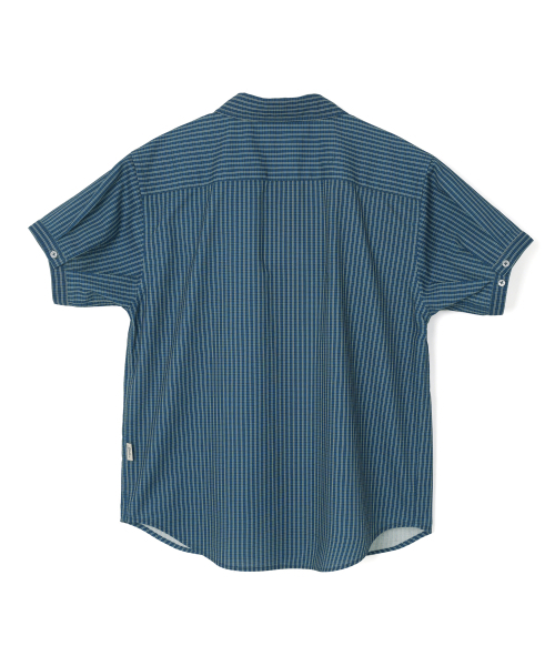 YALE(イェール)の「チェックラウンドカラー半袖シャツ_ネイビー(シャツ/ブラウス・レディース・その他・SMALL/MEDIUM)」の3枚目の写真