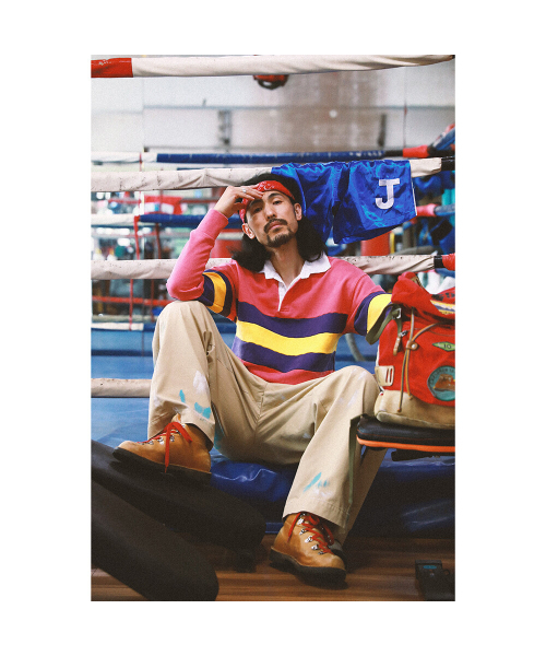 GOODNIES(グーニーズ)の「ビンテージアウトドアラグビーシャツ。赤(ポロシャツ・メンズ・レッド・LARGE/X-LARGE)」の8枚目の写真
