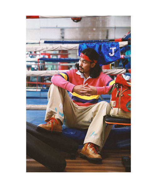 GOODNIES(グーニーズ)の「ビンテージアウトドアラグビーシャツ。赤(ポロシャツ・メンズ・レッド・LARGE/X-LARGE)」の9枚目の写真