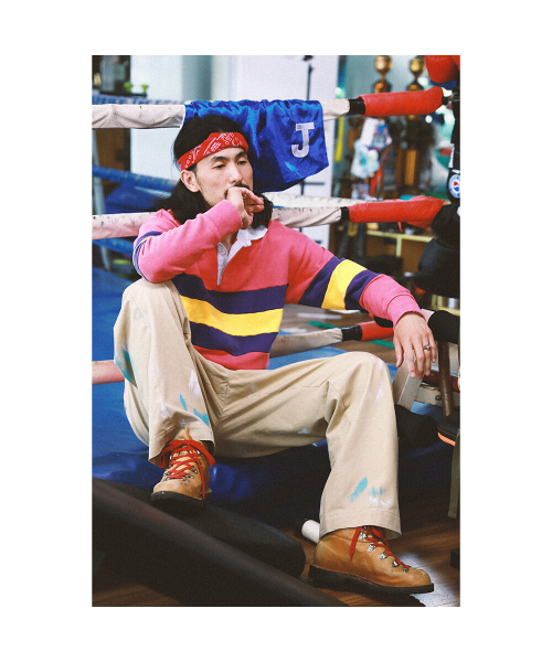 GOODNIES(グーニーズ)の「ビンテージアウトドアラグビーシャツ。赤(ポロシャツ・メンズ・レッド・LARGE/X-LARGE)」の10枚目の写真