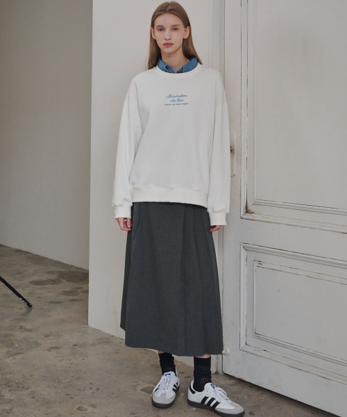 MALOUPE(マロップ)の「3108 ウールプリーツロングスカート(ダークグレー)(スカート・レディース・ダークグレー・30/26/28)」の2枚目の写真